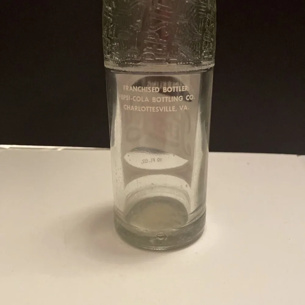 Pepsi Cola Bottling ACL Soda Bottle Charlottesville VA 10 Oz
